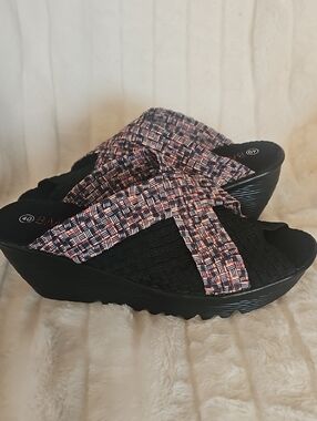 bernie mev.  Crisscross Wedge Sandals
